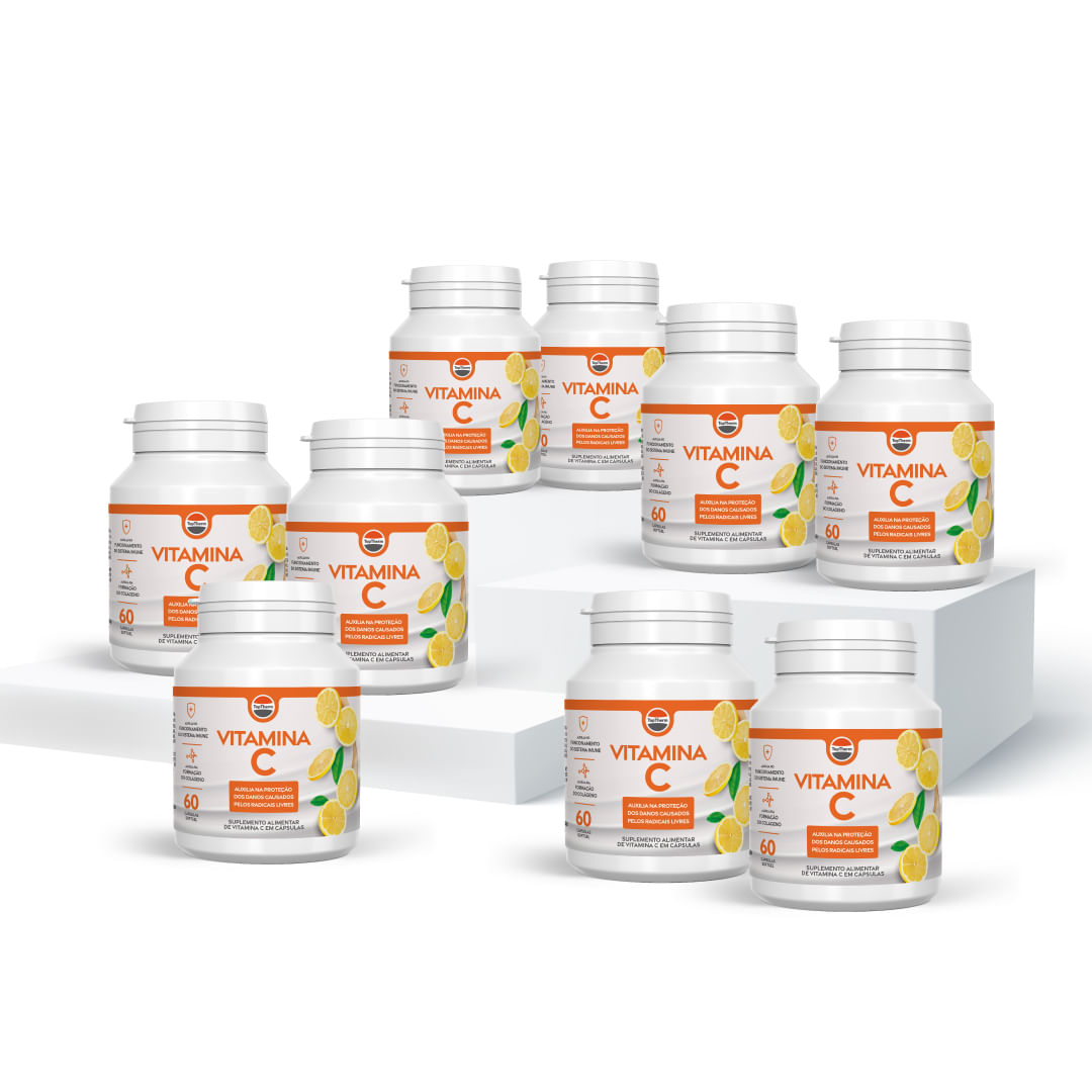 Kit Super Econômico 9 Frascos Vitamina C 1000mg TopTherm