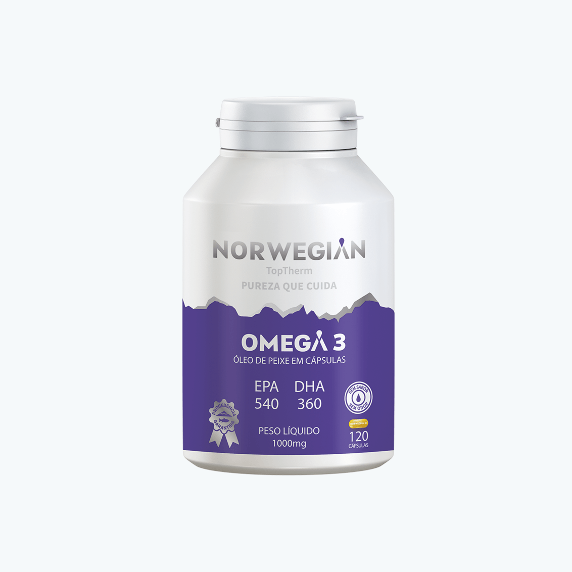 Ômega 3 Norwegian - Sem Sabor e Sem Odor - 1 Frasco TopTherm